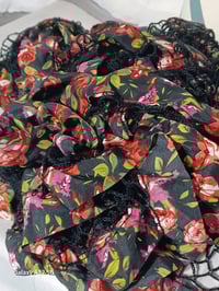 Image 4 of Crochet Rose &amp; Black Skinny Infinity Scarf