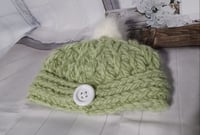 Image 3 of Child's Lt Green Hat w/ Pom-Pom Accent