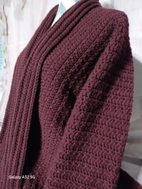 Image 3 of Hand Crochet Sweater Coat  41" Length