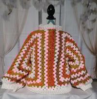 Image 2 of Handcrafted Crochet Granny Pullover/ Cardigan