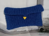Dk Blue Felted Wool Clutch Bag