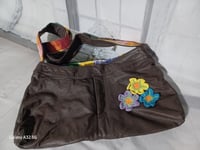 Image 1 of Dark Brown Multi Color Block Bag