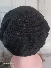 Image 2 of Handcrafted Crochet Winter Hat Black