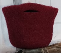 Image 2 of Maroon Felted Wool Mini Tote