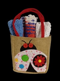 Image 1 of Dishcloth Set with Burlap Bag-e3d9ece8