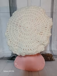 Image 3 of Handcrafted Crochet Winter Hat Cream White
