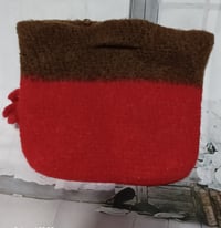 Image 2 of Red &amp; Brown Felted Wool Mini Tote