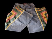 Image 1 of Recycled Crochet Bell Bottom ( Gloria Vanderbilt )Jeans Size 10