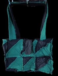 Image 1 of Green &amp; Black Rag Bag Tote