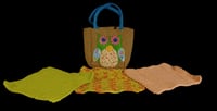 Image 2 of Dishcloth Set with Burlap Owl Bag