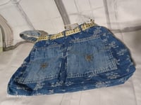 Image 3 of Blue Flower Denim Bag