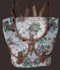 Image 1 of Pink &amp; Brown Rosey Backpack