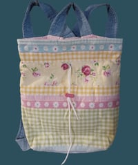 Image 1 of Spring Pastels Quilted Drawstring Backpack