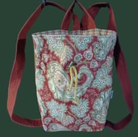 Image 1 of Brown Paisley Print Quilted backpack