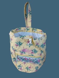 Image 1 of Vera Bradley Classic Yellow/Pink Breast Cancer Hope Drawstring Backpack