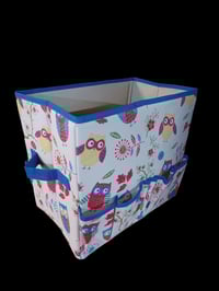 Image 1 of Foldable Craft Bin Owl Print