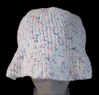 Image 1 of Cotton White Speckled Crochet Handmade Hat