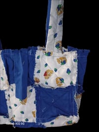 Image 2 of Teddy Bear Blue Rag Bag Tote