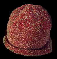 Image 2 of Red &amp; Gold Two Layer Crochet Hat