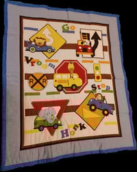 Image 1 of Baby or Toddler Traffic Signs Animal Quilt