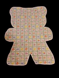 Image 1 of Bear Shaped Lightweight Playmat/Baby Blanket Toy Print