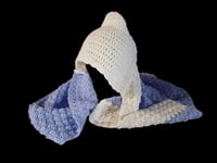 Image 1 of Lavender Hooded Baby Blanket Handmade