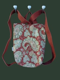Image 3 of Brown Paisley Print Quilted backpack