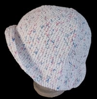 Image 3 of Cotton White Speckled Crochet Handmade Hat