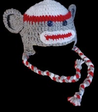 Image 3 of Handmade Sock Monkey Hat For Kids