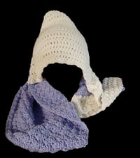 Image 2 of Lavender Hooded Baby Blanket Handmade