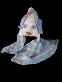 Image 1 of Handmade Hooded Puppy Baby Blanket
