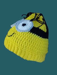 Image 2 of Child's Minion Face Crochet Hat