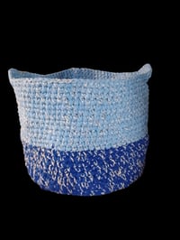 Image 1 of Crocheted Large Blue Storage Basket