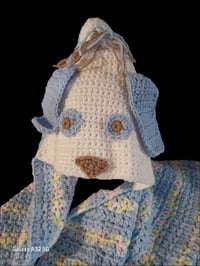 Image 2 of Handmade Hooded Puppy Baby Blanket