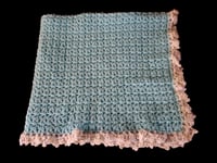 Image 3 of Sky Blue Crocheted Baby Blanket