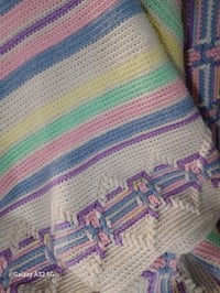 Image 3 of Pretty Pastels Baby Blanket Handcrafted