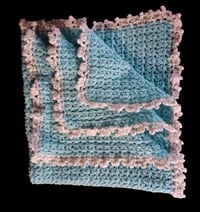 Image 4 of Sky Blue Crocheted Baby Blanket