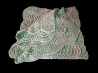 Image 4 of Handmade Baby Blanket Mint Green &amp; White