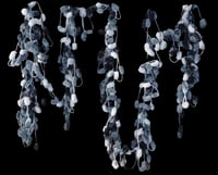 Image 1 of Crochet Skinny Pom-Pom Scarf Black &amp; White