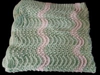 Image 5 of Handmade Baby Blanket Mint Green &amp; White