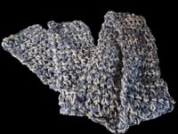 Image 2 of Handmade Crochet Blue &amp; White Scarf