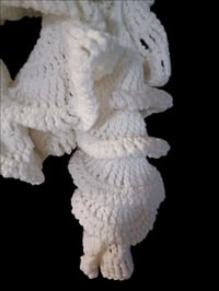 Image 2 of Crochet Curly Extra Long White Scarf