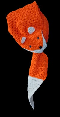 Image 1 of Crochet Fox Scarf Orange