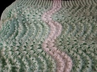 Image 6 of Handmade Baby Blanket Mint Green &amp; White