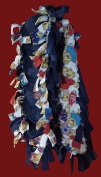 Image 2 of Two Layer Fleece Teddy Bear Scarf w/ Fringe