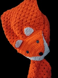 Image 2 of Crochet Fox Scarf Orange