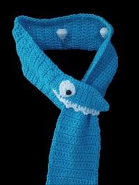 Image 2 of Crochet Blue Snake Scarf