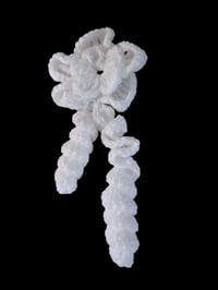 Image 3 of Crochet Curly Extra Long White Scarf