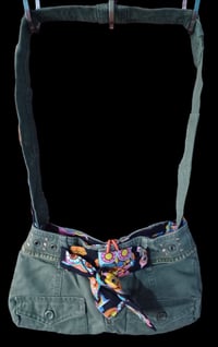 Image 1 of Green Owl Print Recycled Bag/Purse/Tote