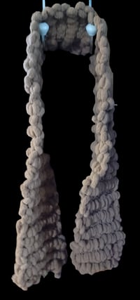 Image 1 of Brown Handmade Fleece Pom Pom Scarf